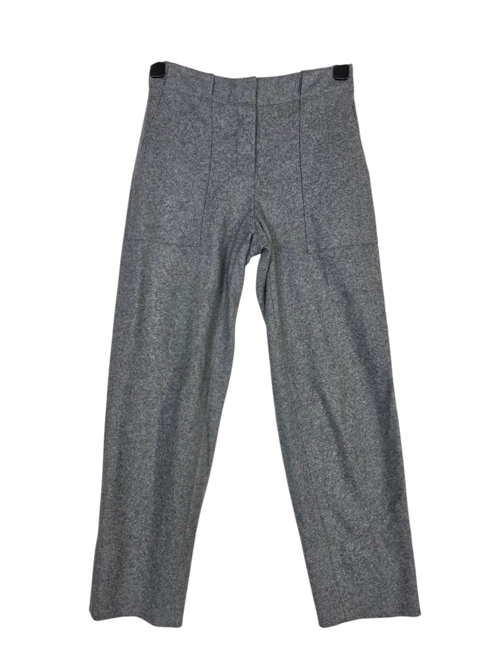 Massimo Dutti Gray wool Cropped Straight-Leg Women's Pants
